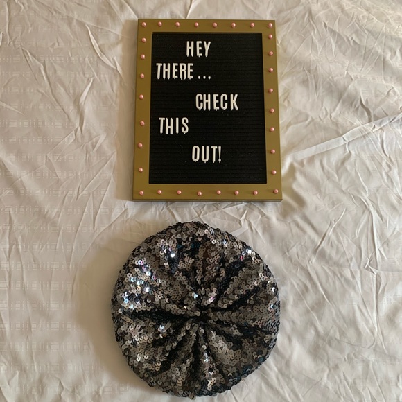 Children’s Dark grey Sequined Beret - Picture 1 of 4